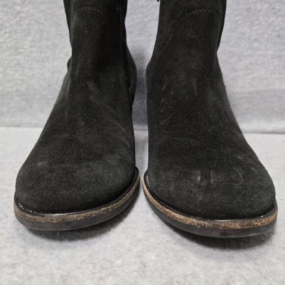 Paul Green Black Suede Nora Heeled Ankle Booties Size 7 - Picture 3 of 9